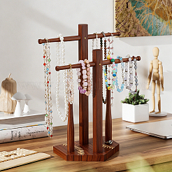 Baseball Wooden Jewelry Ring Display Tower Stands&nbsp;ODIS-WH0086-223A