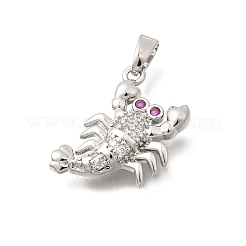 Brass Cubic Zirconia Pendants&nbsp;KK-B187-16P