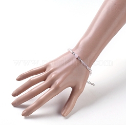 Natural Rose Quartz Beaded Bracelets&nbsp;BJEW-JB05055-03