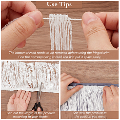 10 Yards Polyester Tassel Lace Ribbons&nbsp;OCOR-WH0045-23B-01