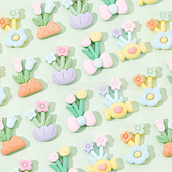 50Pcs 5 Style Opaque Resin Cabochons&nbsp;CRES-AR0001-19