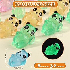 32Pcs 8 Styles Luminous Resin Panda Ornaments&nbsp;DJEW-SZ0001-18