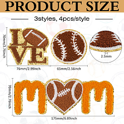 12Pcs 3 Styles Towel Cloth Computerized Embroidery Cloth Iron On/Sew On Patches&nbsp;DIY-FG0007-17