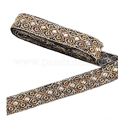 Ethnic Embroidered Polyester Sequins Trim Ribbon&nbsp;OCOR-WH0070-136C