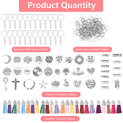DIY Alloy Pendants Keychain Making Kits&nbsp;DIY-YW0011-42
