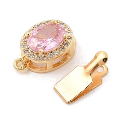 Brass Micro Pave Cubic Zirconia Box Clasps&nbsp;KK-C080-12G-02
