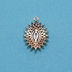 Brass Micro Pave Clear Cubic Zirconia Pendants&nbsp;ZIRC-WH0007-003