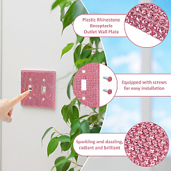 Plastic Rhinestone Receptacle Outlet Wall Plate&nbsp;AJEW-WH0696-349