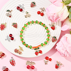 40Pcs 20 Styles  Strawberry & Cherry Alloy Pendants&nbsp;FIND-SC0019-91