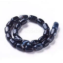 Dyed & Heated Natural Black Agate Beads Strands&nbsp;G-G775-B-06