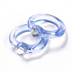 Transparent Acrylic Finger Rings&nbsp;RJEW-T010-07