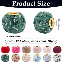 120Pcs 12 Colors Cloth European Beads&nbsp;FIND-PA0001-26