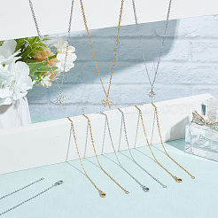 20Pcs 2 Colors 304 Stainless Steel Cable Chain Necklaces Set&nbsp;MAK-NB0001-21
