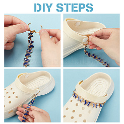 1 Set Alloy Enamel Butterfly with Evil Eye Link Shoe Decoration Chain&nbsp;FIND-NB0004-12