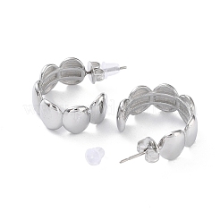 Non-Tarnish 304 Stainless Steel Oval Stud Earrings&nbsp;LS-EJEW-H115-25P