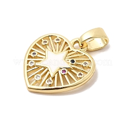 Brass Pave Clear Cubic Zirconia Pendants&nbsp;KK-G554-06G-02