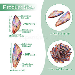 Transparent Resin Wing Pendants Set&nbsp;RESI-TAC0021-01D