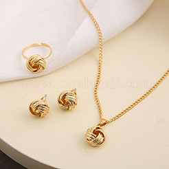 Alloy Stud Earrings & Pendant Necklaces & Rings Sets&nbsp;WG6A31F-01