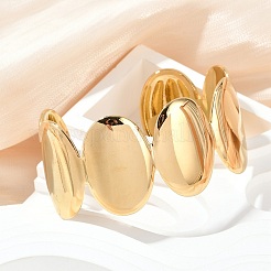 Oval 304 Stainless Steel Cuff Open Bangles&nbsp;BJEW-L610-14G