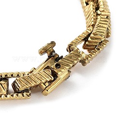 Ion Plating(IP) 304 Stainless Steel Striped Rectangle Link Chains Bracelets for Men & Women&nbsp;BJEW-D031-28G