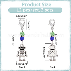 Robot Pendant Stitch Markers&nbsp;HJEW-AB00294