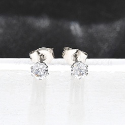 Cubic Zirconia Ear Studs&nbsp;STAS-E051-3B