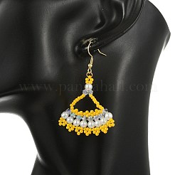 Seed Glass Woven Dangle Earrings&nbsp;EJEW-MZ00794-01
