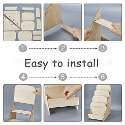 4-Tier Wood Postcard Storage Riser Racks&nbsp;AJEW-WH0695-054