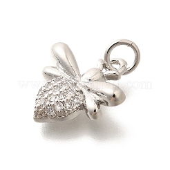 Brass Micro Pave Clear Cubic Zirconia Pendants&nbsp;KK-L225-024P