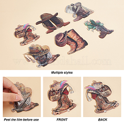 6 Sets 6 Styles Acrylic Cowboy Boot Car Hanging Decoration&nbsp;HJEW-GA0001-51