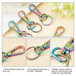 10Pcs Rainbow Color Zinc Alloy Keychain Clasps&nbsp;FIND-PH0006-45