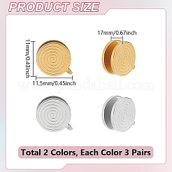 12Pcs 2 Colors 304 Stainless Steel Vortex Cuff Earrings&nbsp;EJEW-UN0002-54