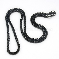 Trendy Men's 201 Stainless Steel Box Chain Necklaces&nbsp;NJEW-L043B-46