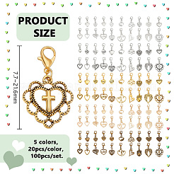 100Pcs 5 Colors Alloy Pendant Decorations&nbsp;HJEW-PH02519