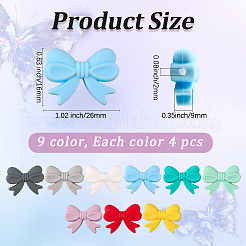 36Pcs 9 Colors Bowknot Food Grade Silicone Beads&nbsp;SIL-PA0001-03