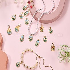 5Pcs Brass Enamel Pendants&nbsp;KK-SZ0002-58B