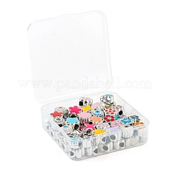 70Pcs 7 Style Flowers & Plants Series UV Plating Acrylic European Beads&nbsp;OACR-LS0001-07