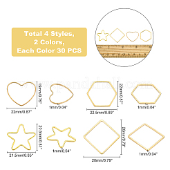 240Pcs 8 Style Brass Linking Rings&nbsp;KK-OC0001-19