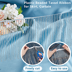 1 Yard Plastic Beaded Tassel Ribbon&nbsp;DIY-OC0013-14B