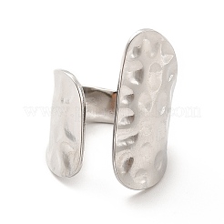 Non-Tarnish 304 Stainless Steel Wide Flat Open Cuff Ring for Women&nbsp;RJEW-F131-16P