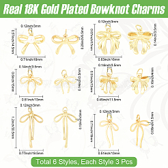 18Pcs 6 Styles Brass Pendants&nbsp;KK-BBC0022-50