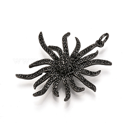 Brass Micro Pave Cubic Zirconia Pendants&nbsp;ZIRC-T004-21B