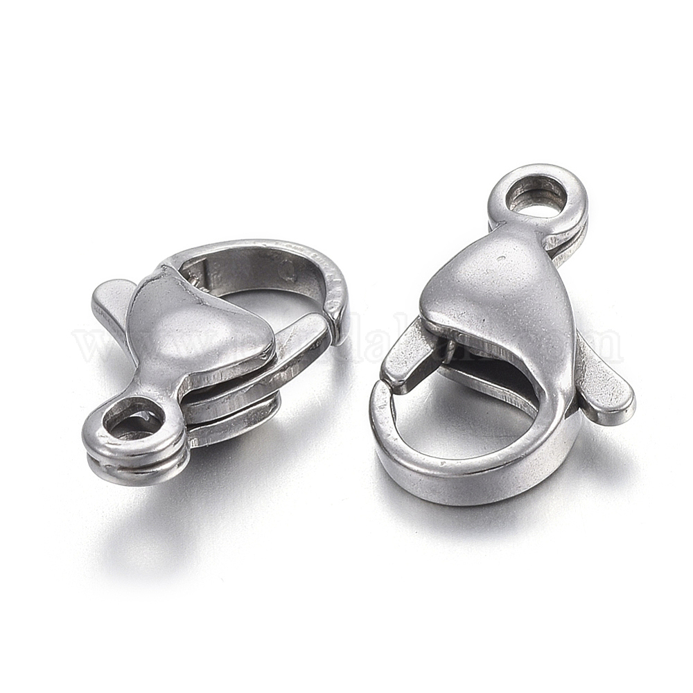 100pcs Lobster Claw Clasps Grade A 304 Stainless Steel Jewelry Lobster Clasp Fastener Hook Clasps for Necklaces Bracelet Jewelry Making 11x7mm