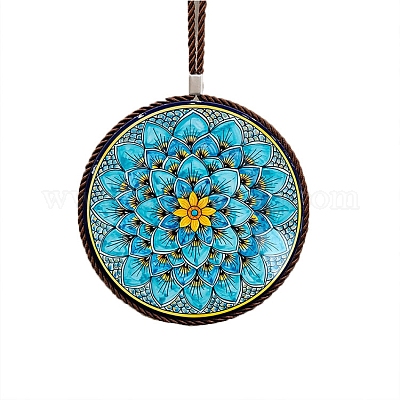 Flat Round with Mandala Pattern Ceramic Cup Coaster&nbsp;PW-WGE77FC-14-1