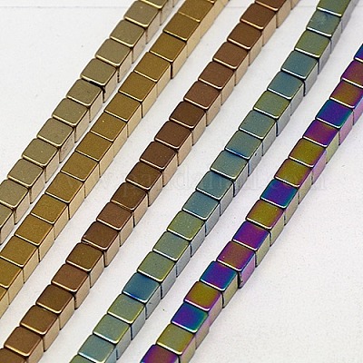 Electroplate Non-magnetic Synthetic Hematite Beads Strands&nbsp;G-J170A-4x4mm-M-1