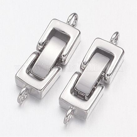 Brass Fold Over Clasps&nbsp;KK-I591-06P-NR-1