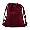 Rectangle Velvet Pouches, Gift Bags, Dark Red, 9x7cm