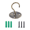 Iron Wall Hooks, Coat Towel Hooks, Wall Decorations Ornaments, Flat Round, Coffee, 65.5x55.5mm, Hole: 6mm