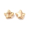 Brass Cubic Zirconia Beads, Cadmium Free & Nickel Free & Lead Free, Star, Real 18K Gold Plated, Orange, 7x8x4mm, Hole: 1mm