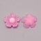 Transparent Resin Cabochons, with Glitter Powder, Flower, Hot Pink, 20x20x7mm